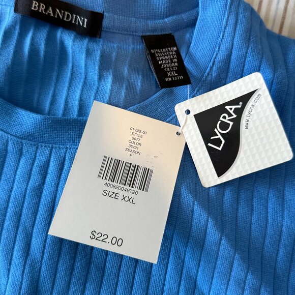 Men's XXL Brandini Ribbed Casual Shirt NWT Blue - Picture 2 of 3
